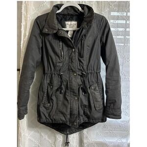 American Rag Women Gray Utility Anorak Field Jacket Quilted Lining Small